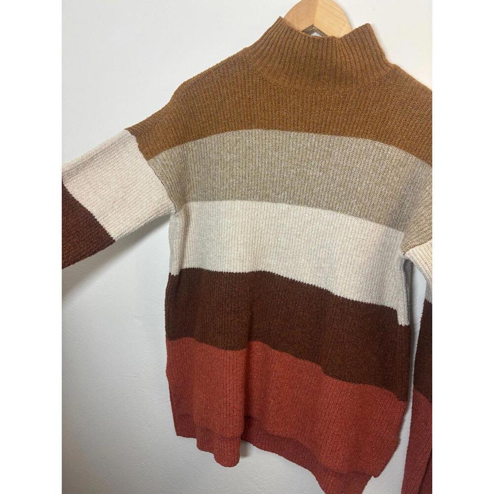 Olive & Oak Stripe Mock Neck Sweater Size Medium - Picture 3 of 8